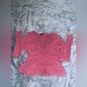 Pink love sleeve lace cover up